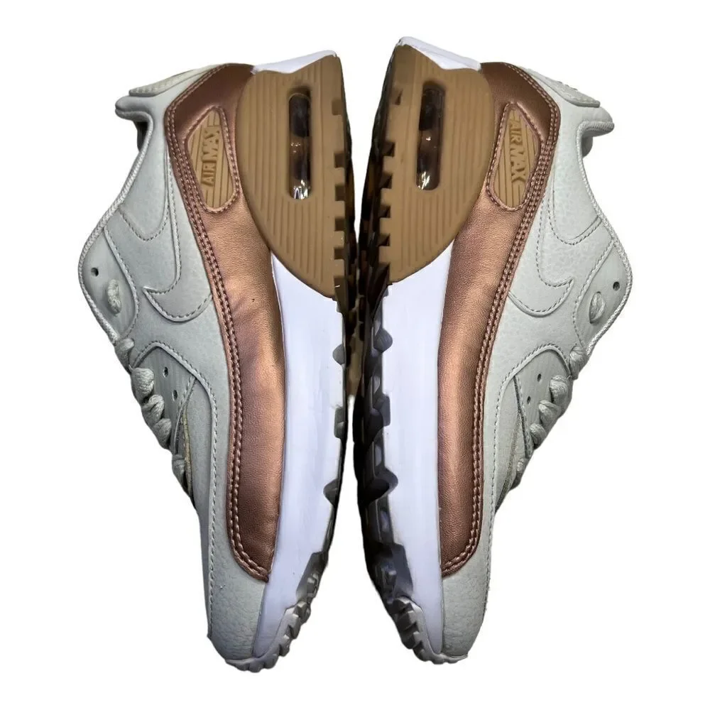 Size 5 Nike Women Air Max 90 Ultra Low Shoes 859523 001 White Beige Bronze EUC